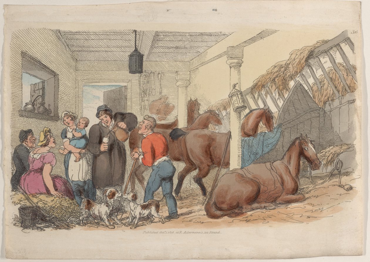 Plade 36, fra World in Miniature, 1816., 1816. af Thomas Rowlandson