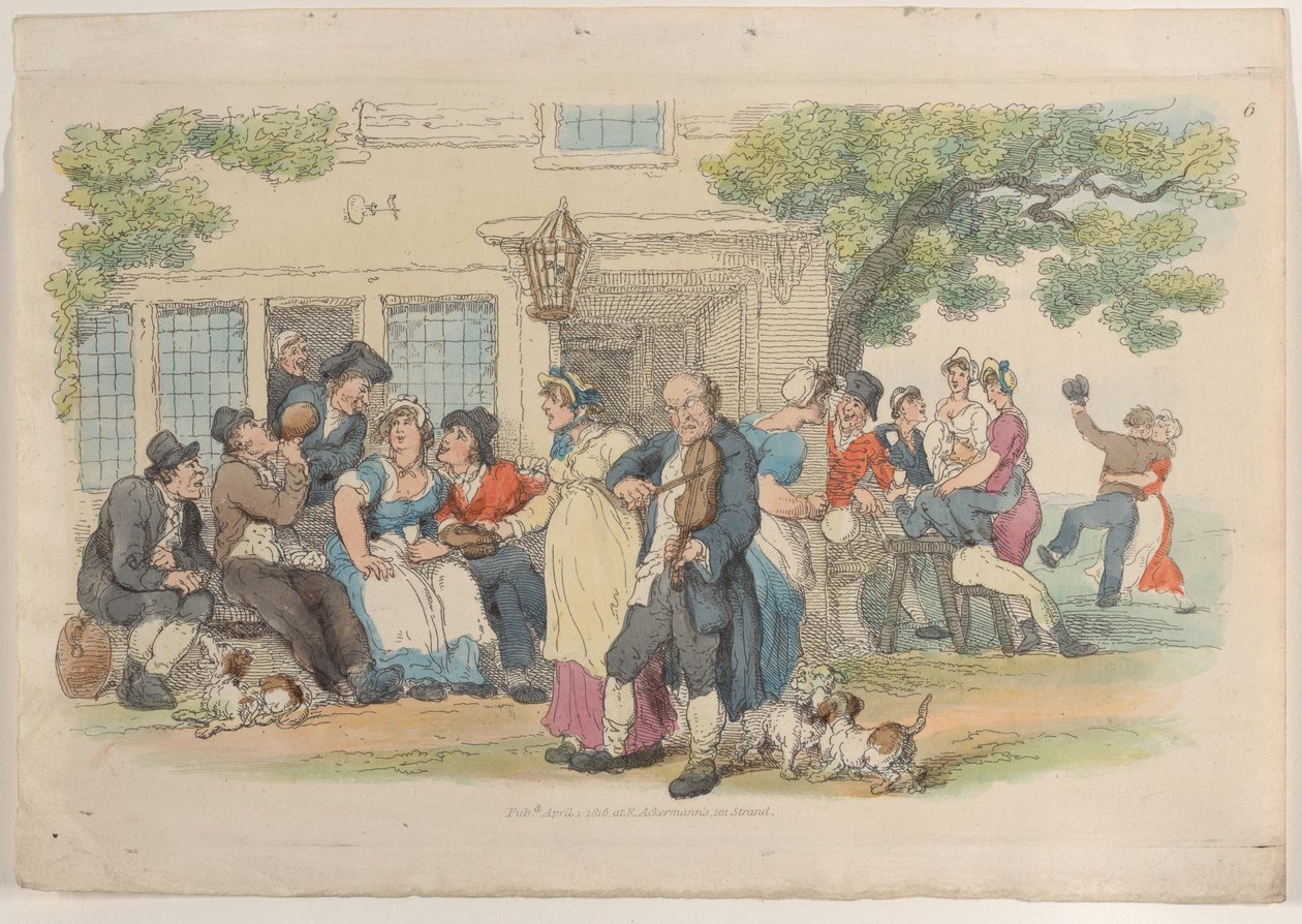 Plade 6: Ale-House Door, fra World in Miniature, 1816., 1816. af Thomas Rowlandson