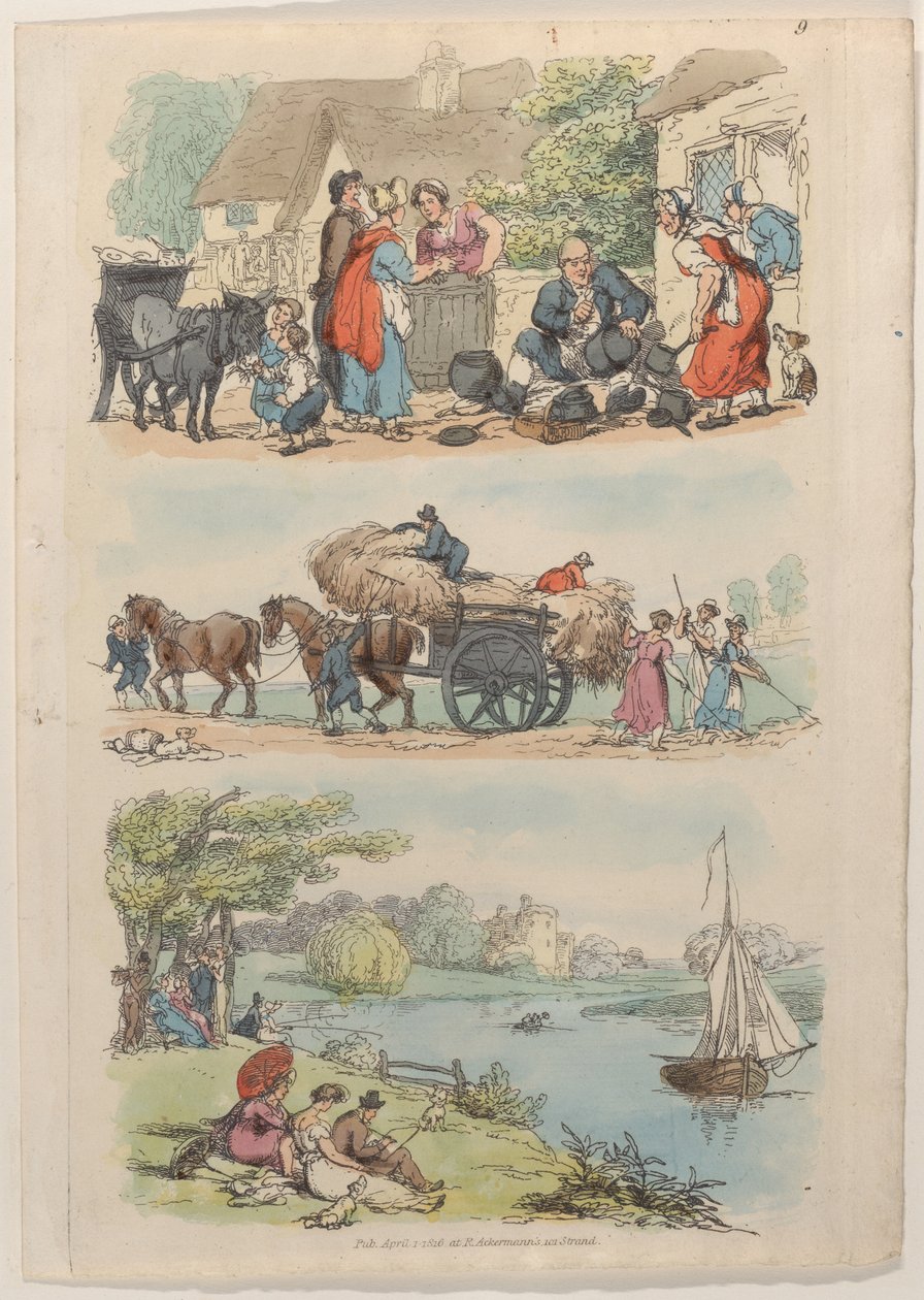 Plade 9, fra World in Miniature, 1816., 1816. af Thomas Rowlandson