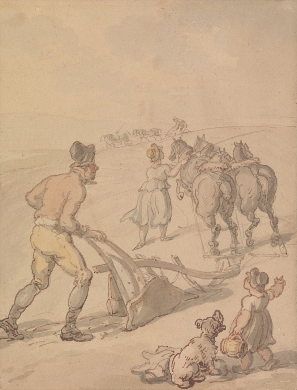 Pløjning af Thomas Rowlandson