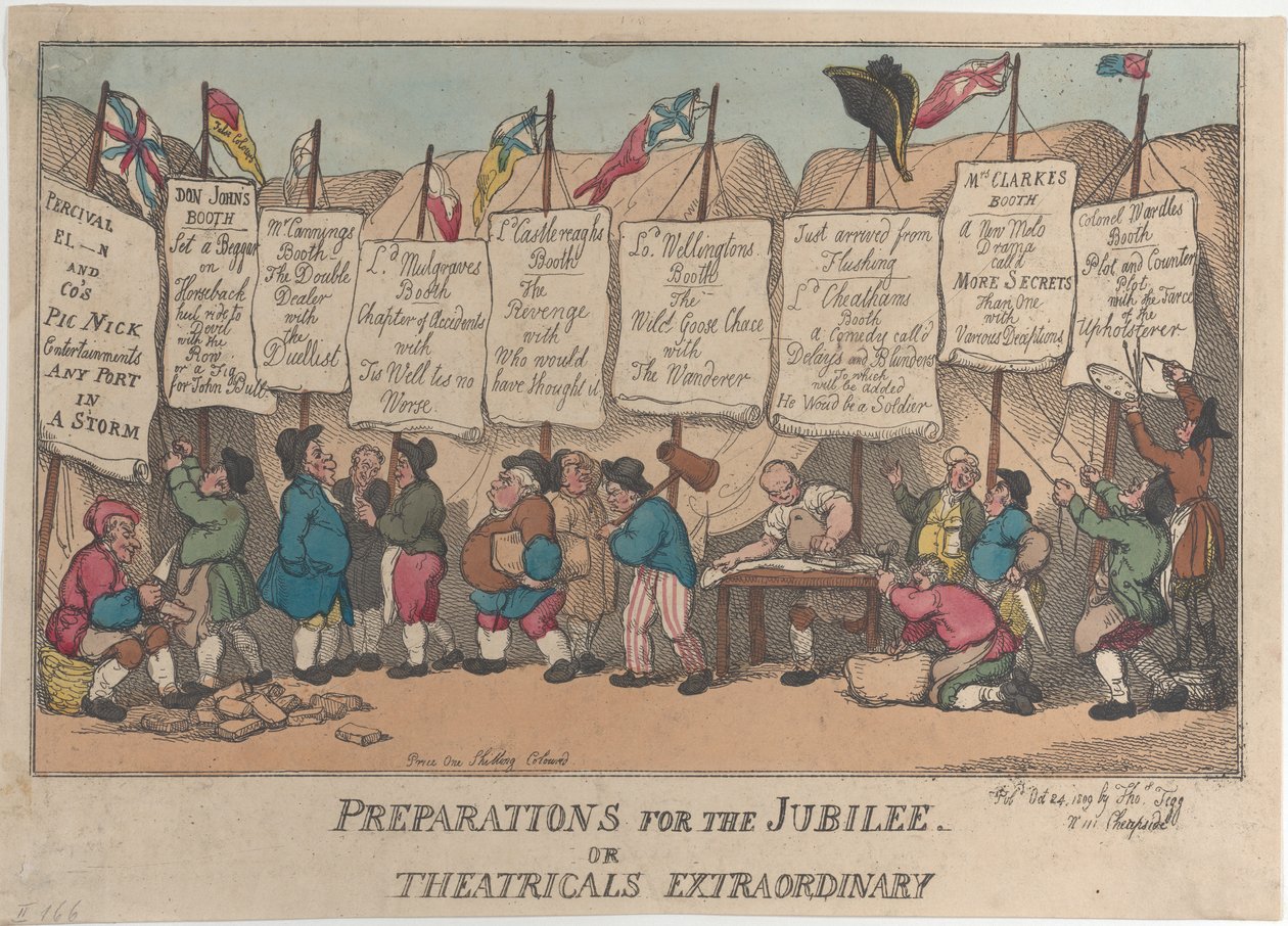 Forberedelser til Jubilæet eller Ekstraordinære Teater, 24. Oktober 1809., 24. Oktober 1809. af Thomas Rowlandson