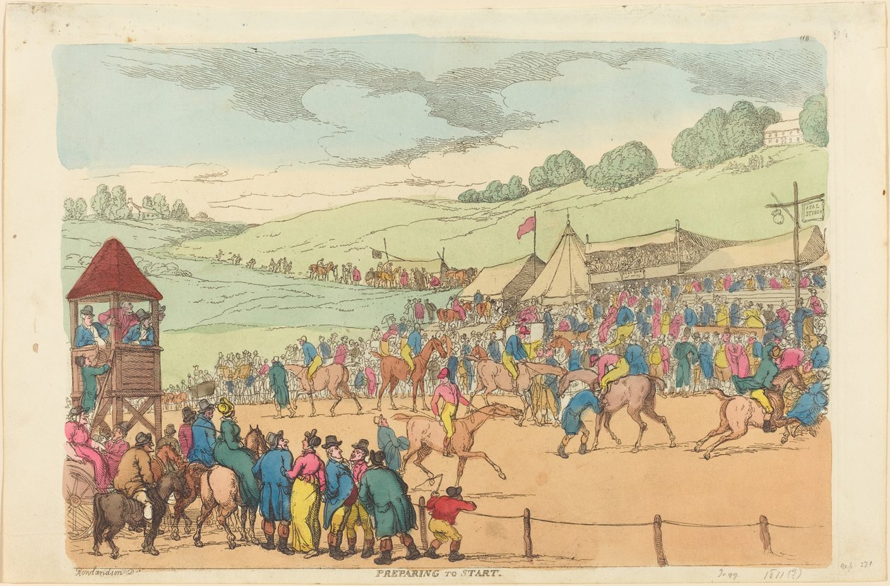 Forbereder til start af Thomas Rowlandson