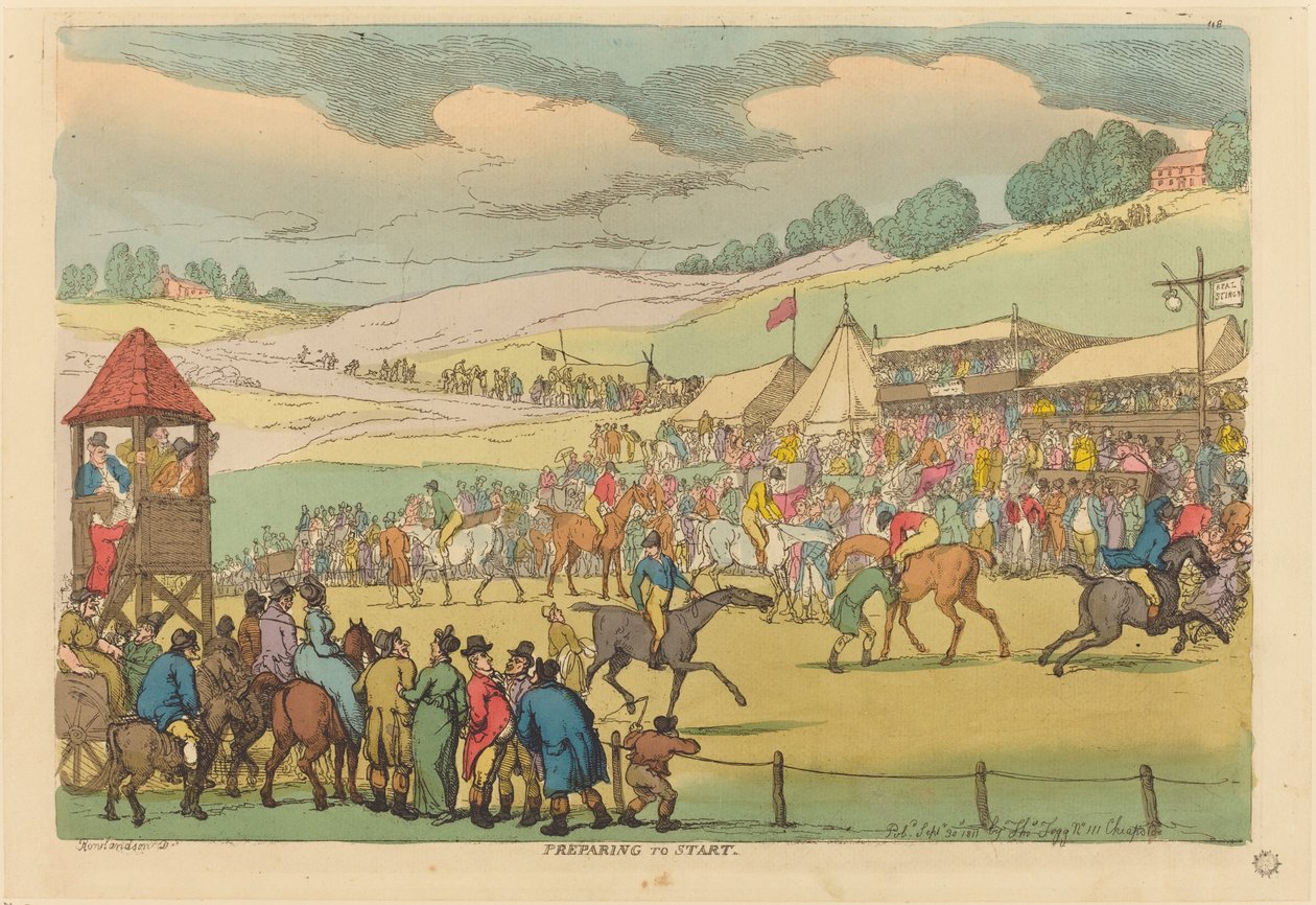 Forbereder til start af Thomas Rowlandson