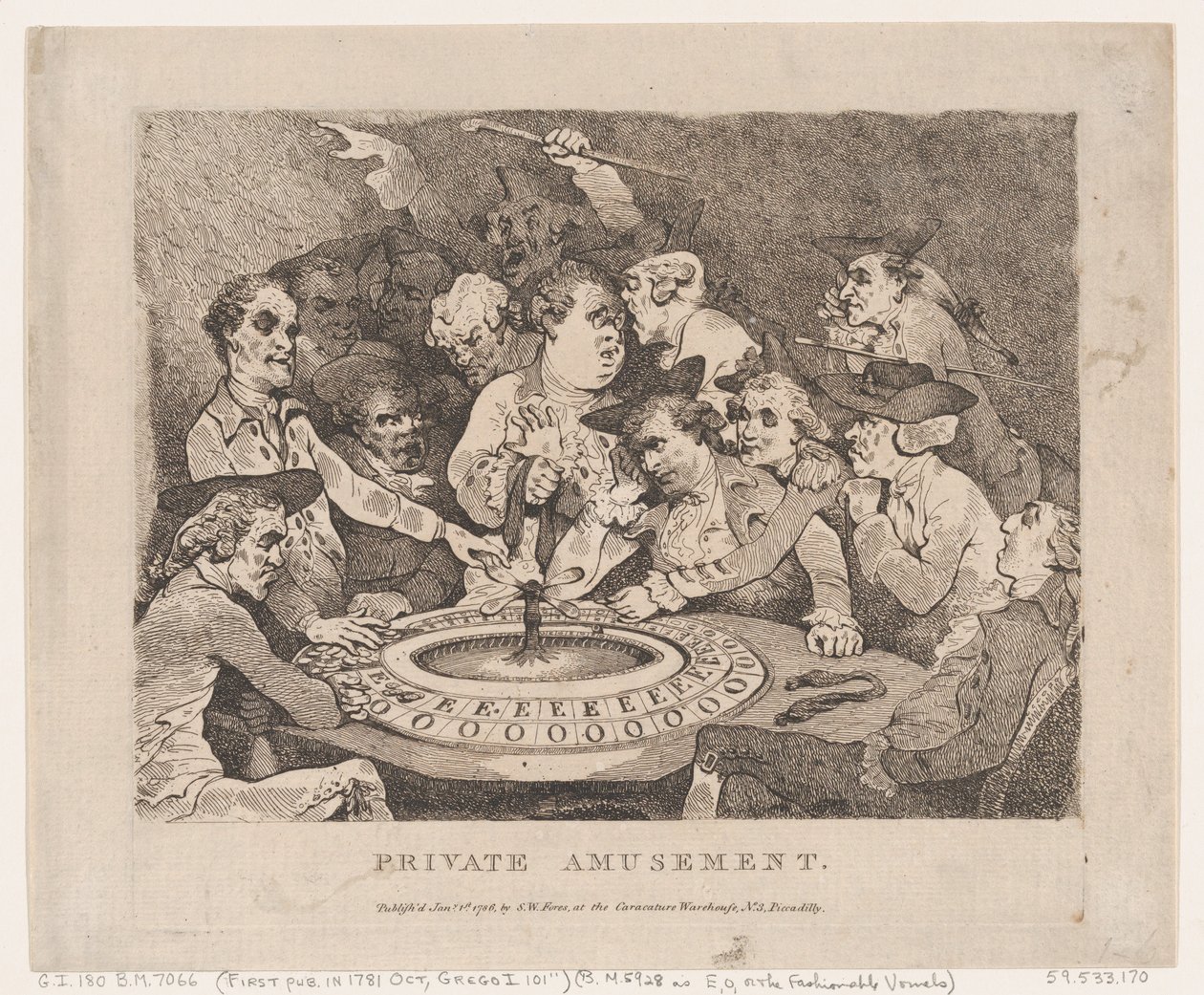 Privat Forlystelse, 1. Januar 1786., 1. Januar 1786. af Thomas Rowlandson