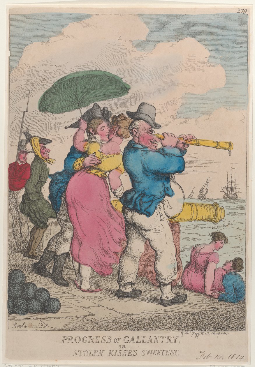 Progress of Gallantry or Stolen Kisses Sweetest, 14. februar 1814., 14. februar 1814. af Thomas Rowlandson