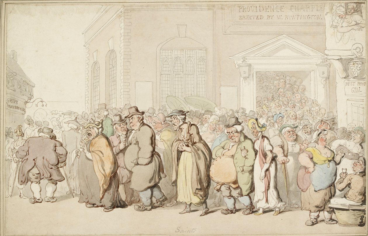 Providence Chapel, slutningen af det 18. århundrede af Thomas Rowlandson