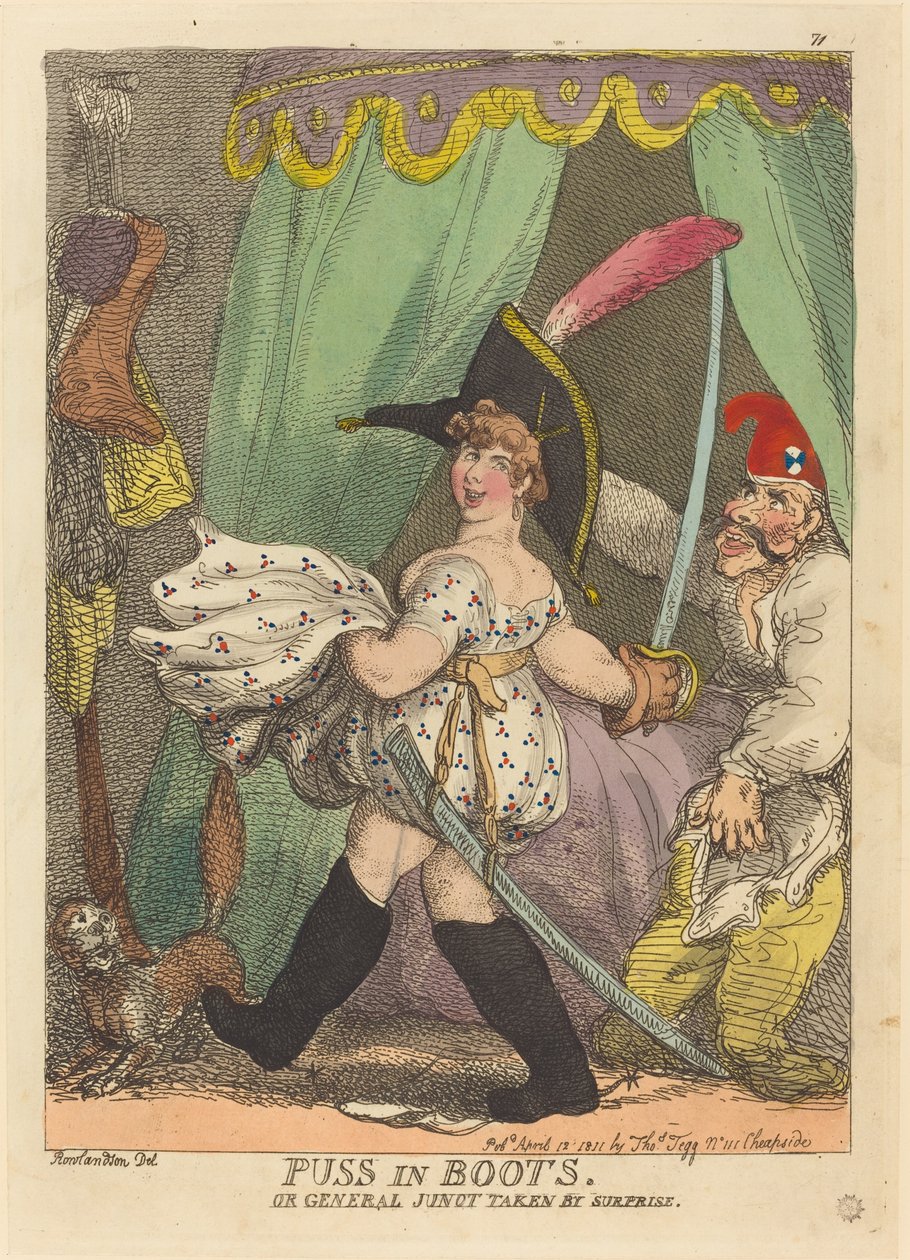 Puss in Boots, eller General Junot taget af Surprise af Thomas Rowlandson
