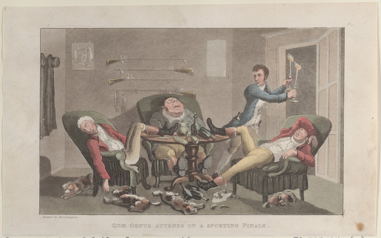 Quae Genus deltager i en sportsfinale, fra The History of Johnny Quae Genu..., 1. december 1821. af Thomas Rowlandson