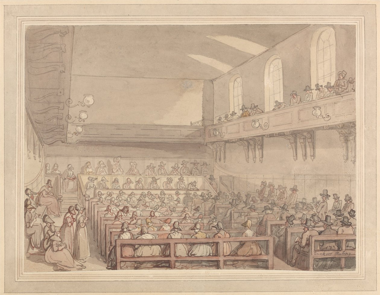 Kvækerforsamling af Thomas Rowlandson