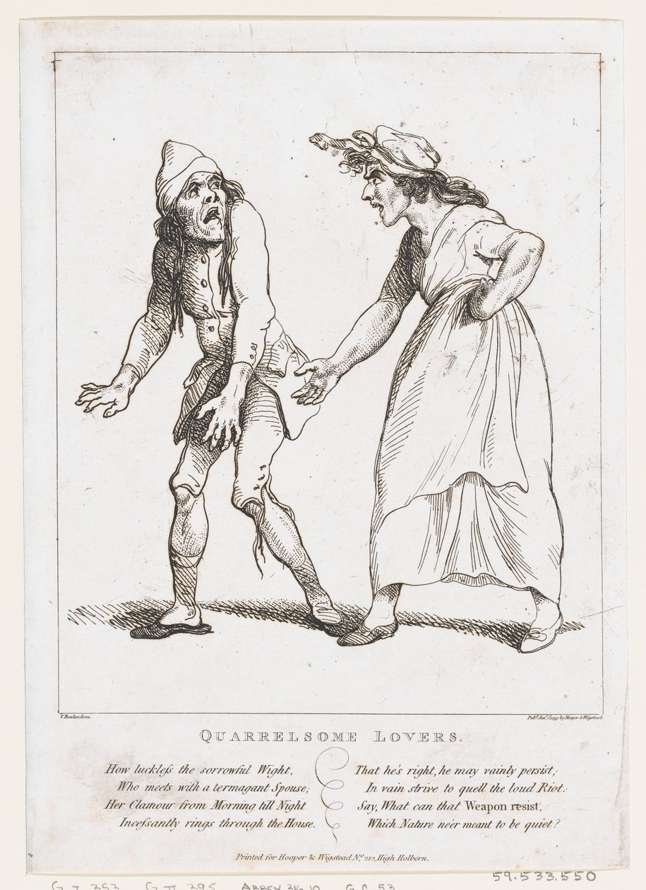 Stridende elskende, 2. januar 1797., 2. januar 1797. af Thomas Rowlandson