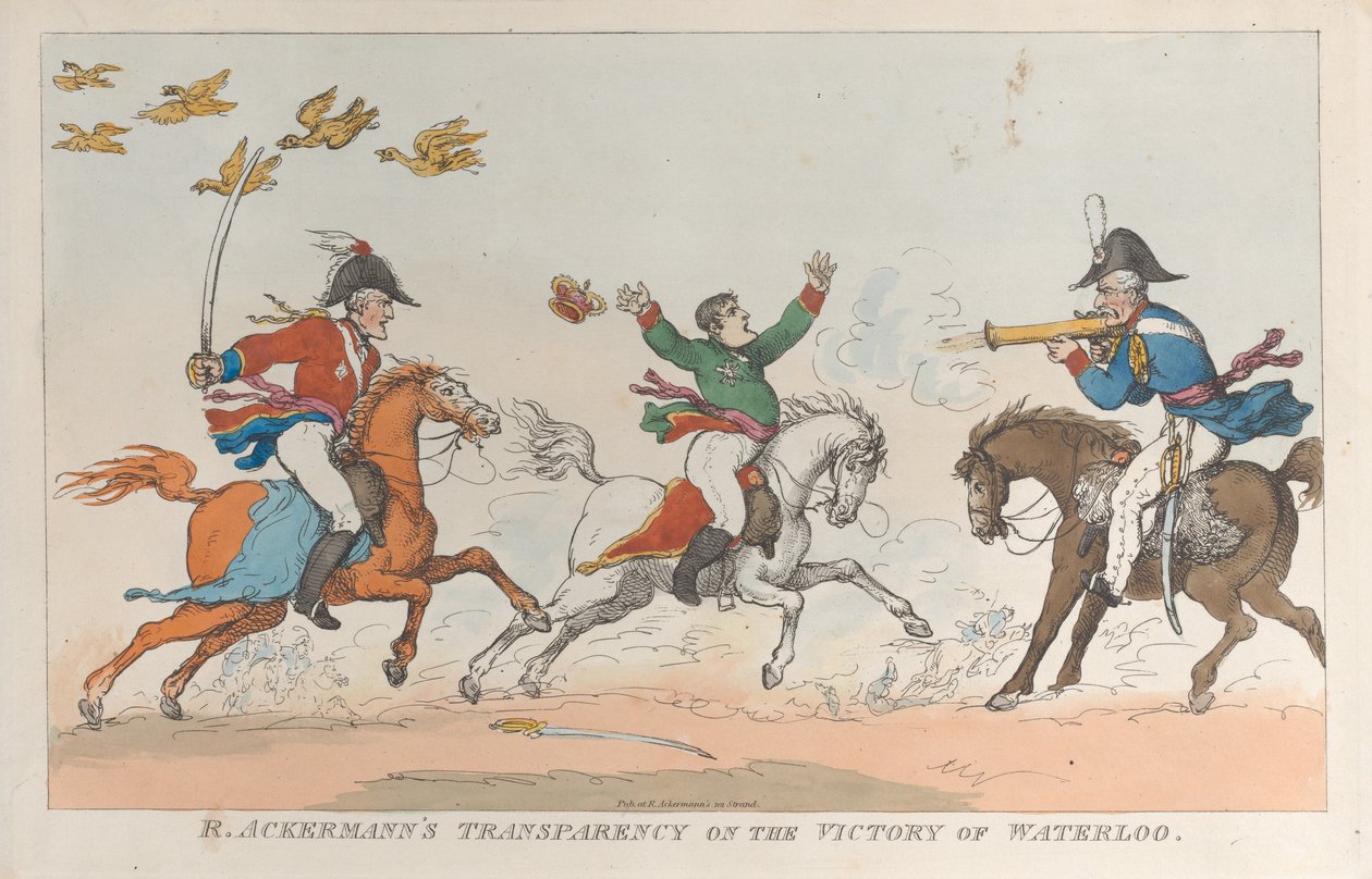 R. Ackermanns Transparency on the Victory of Waterloo, 1. juni 1815., 1. juni 1815. af Thomas Rowlandson