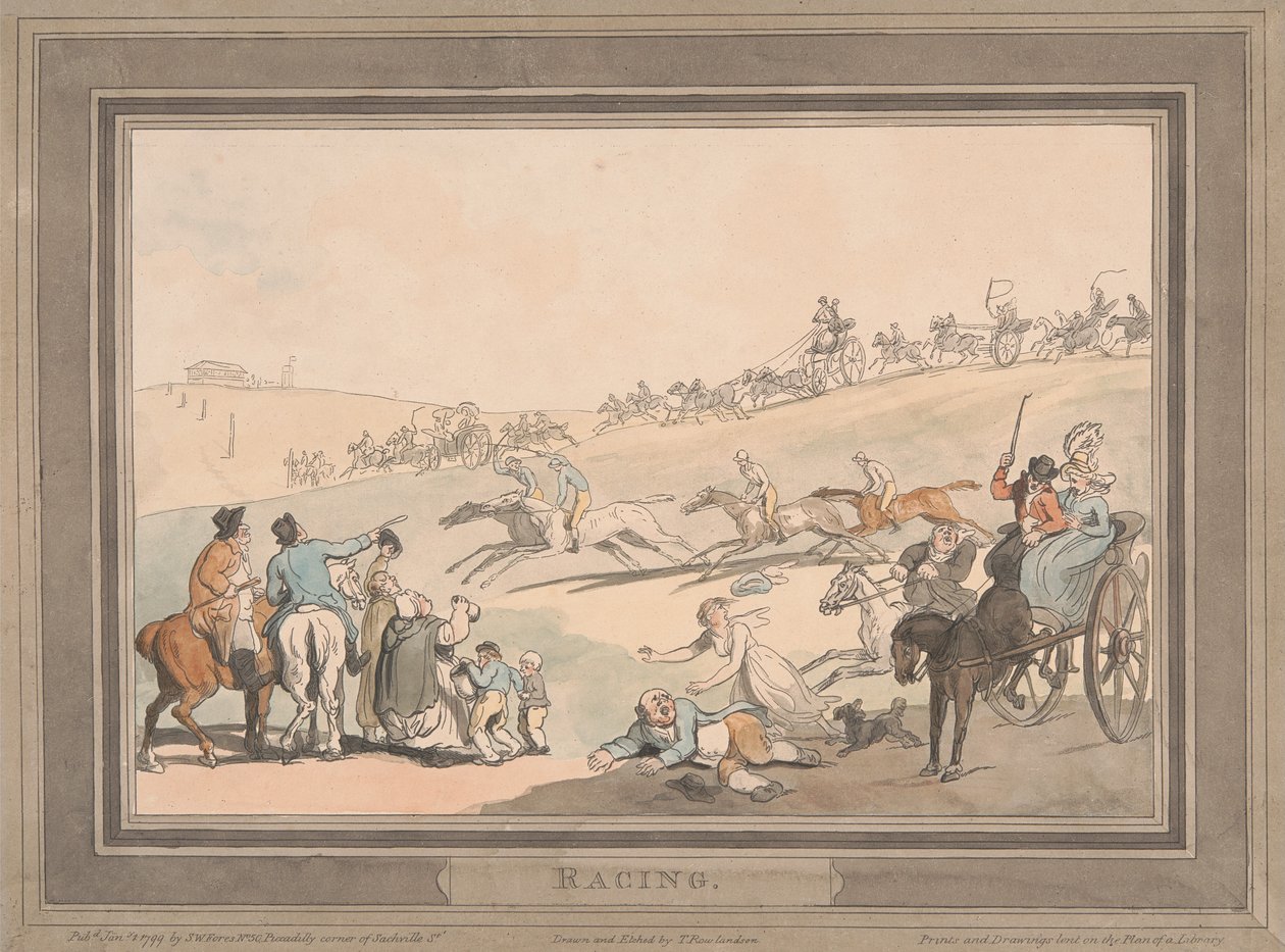 Racing [sæt med seks]: 1. Racing af Thomas Rowlandson