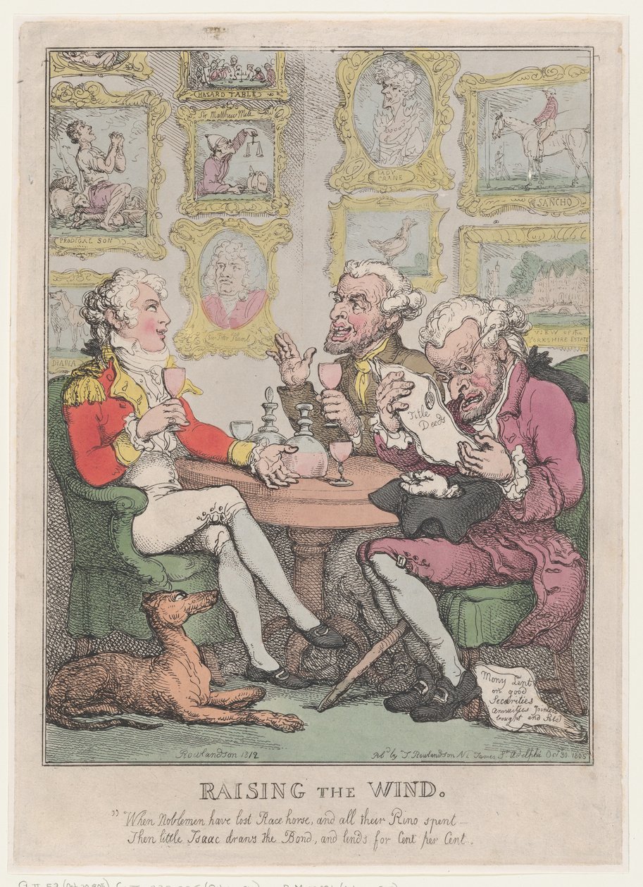 Raising the Wind, 1805-12., 1805-12. af Thomas Rowlandson