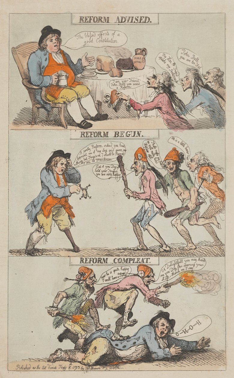 Reform anbefalet – Reform påbegyndt – Reform afsluttet (fuldført) af Thomas Rowlandson