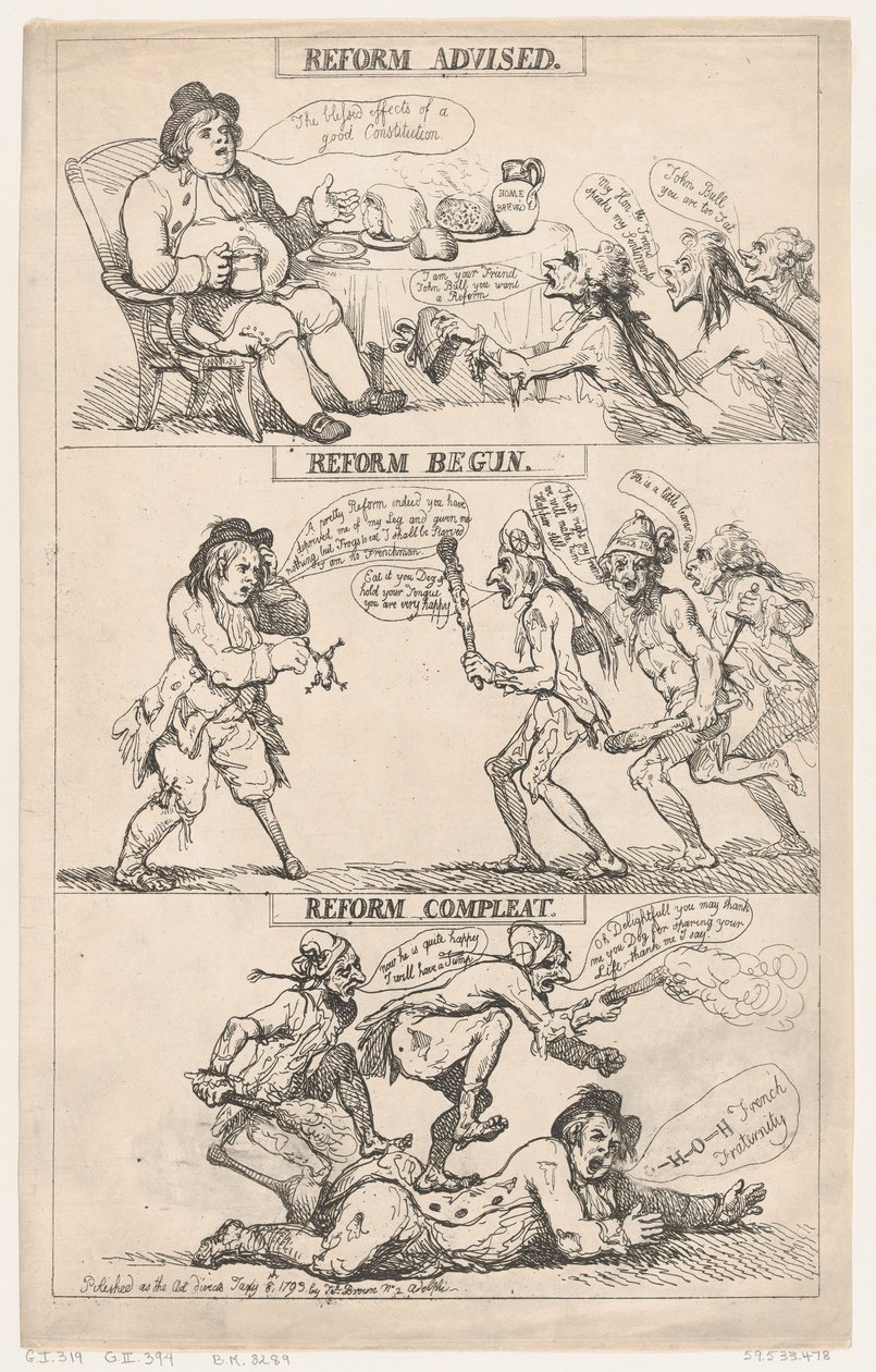 Reform anbefalet, reform påbegyndt, reform gennemført af Thomas Rowlandson