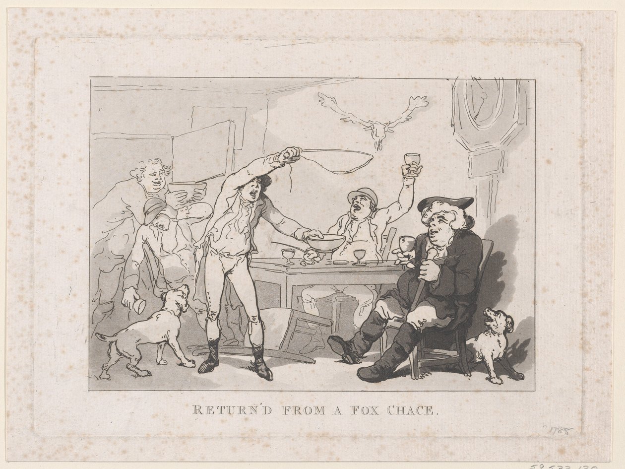 Vendte tilbage fra en jagt på ræve af Thomas Rowlandson