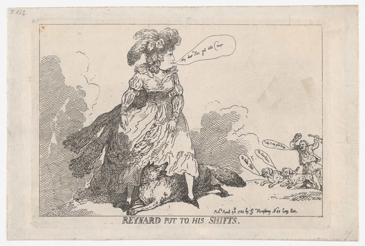 Reynard Put To His Shifts, 23. april 1784., 23. april 1784. af Thomas Rowlandson