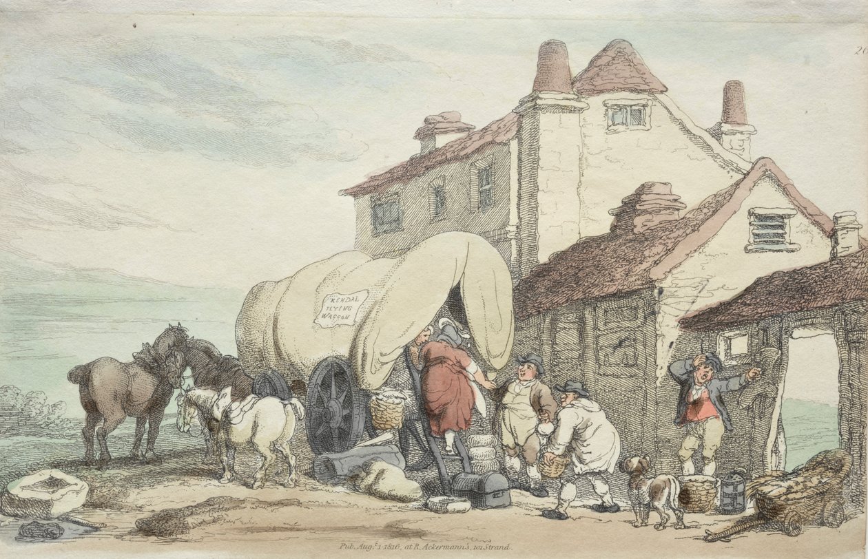 Richardsons Show: A Flying Wagon, 1816. af Thomas Rowlandson