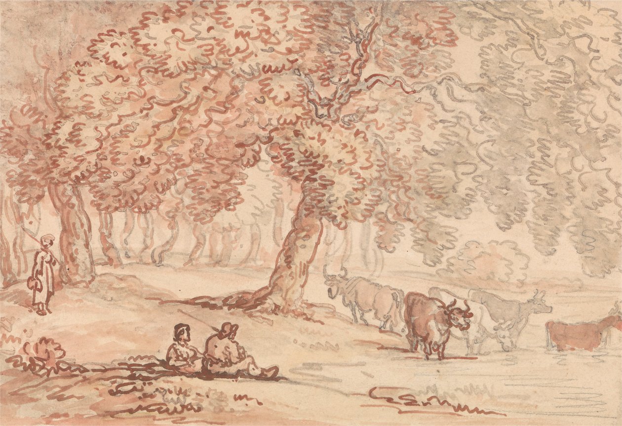 Richmond Park af Thomas Rowlandson