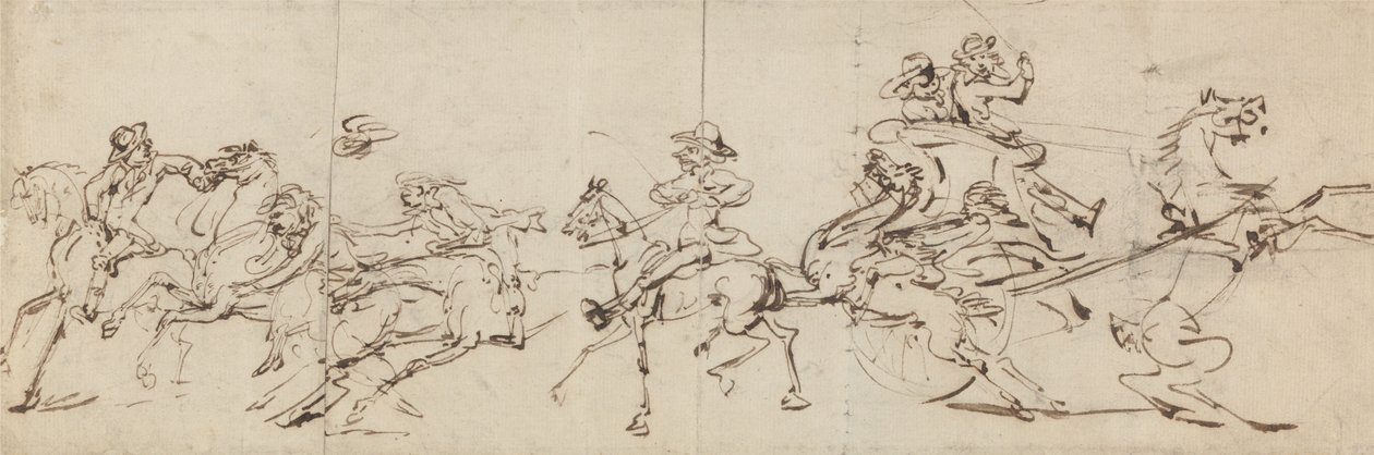 Uheld ved ridning og kørsel af Thomas Rowlandson