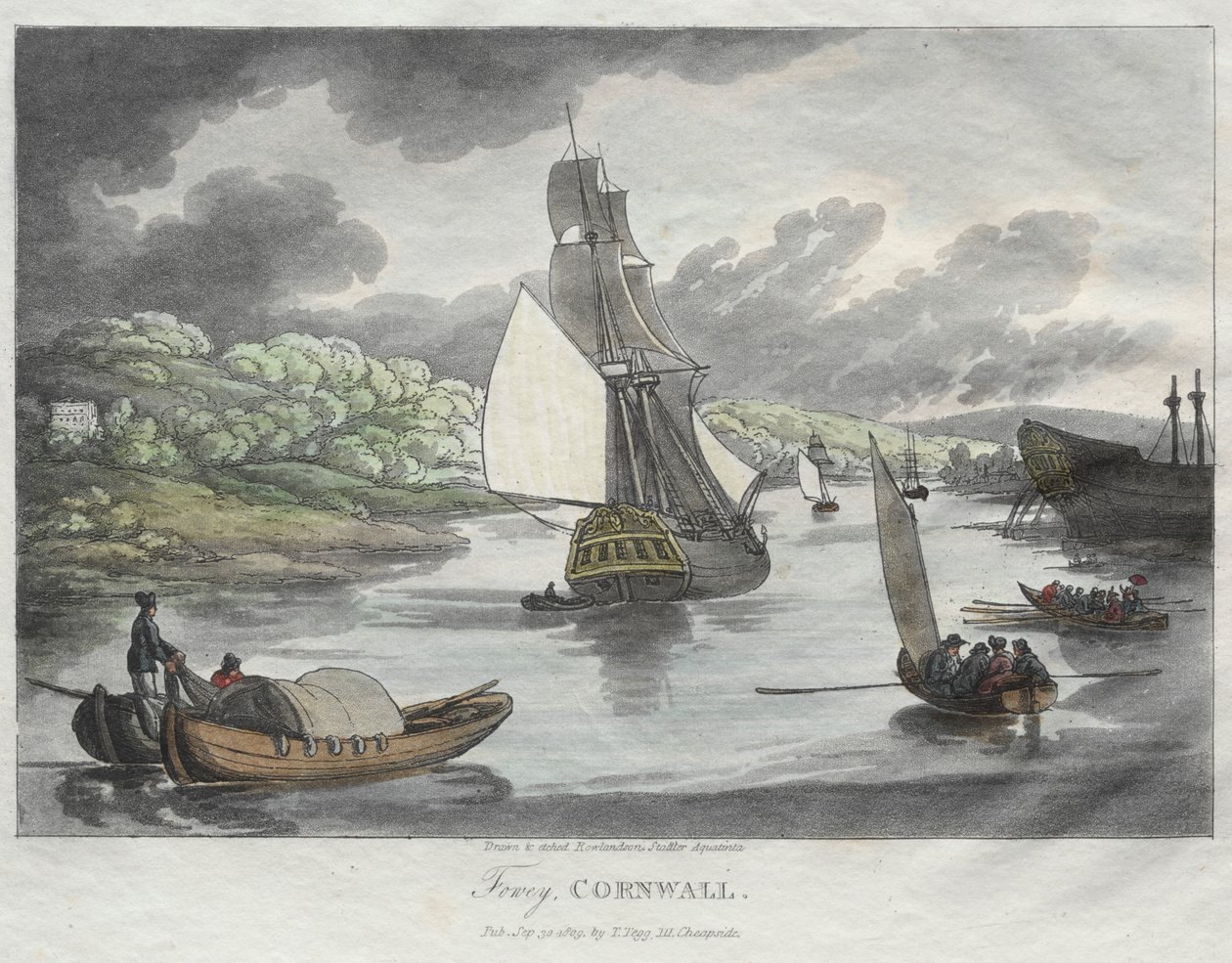 Rowlandsons skitser fra naturen: Fowey, Cornwall af Thomas Rowlandson