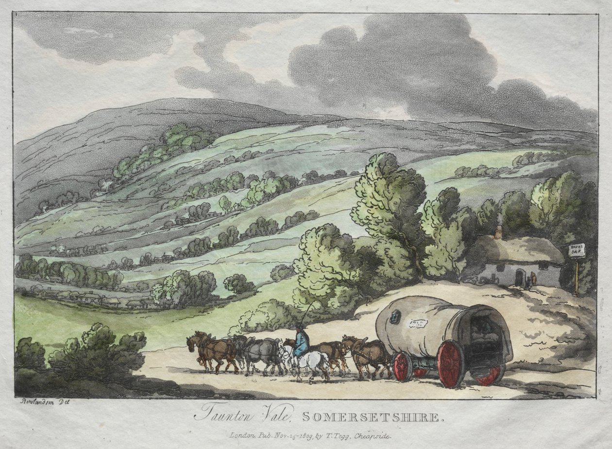 Rowlandsons skitser fra naturen: Taunton Vale, Somersetshire, 1809. af Thomas Rowlandson