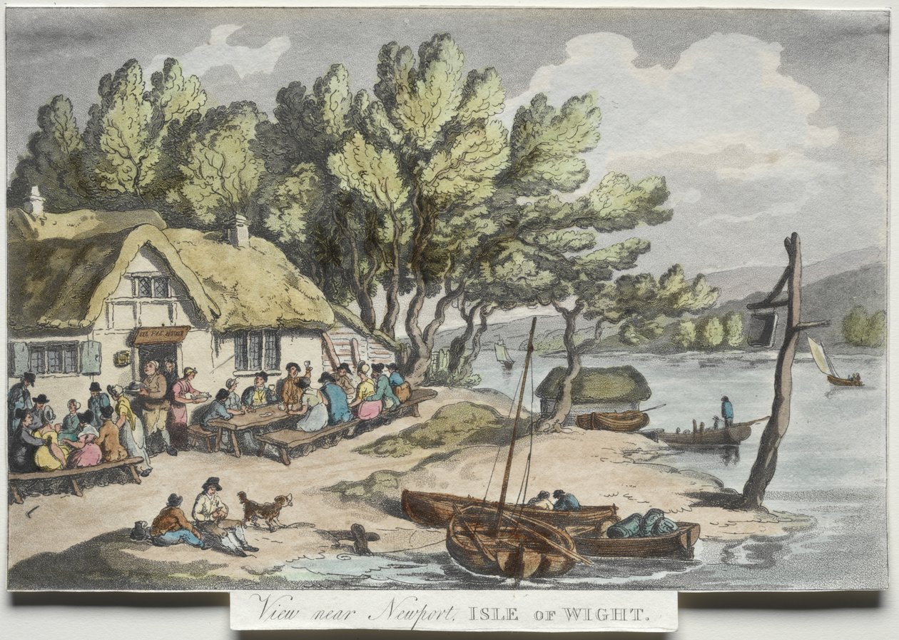 Rowlandsons »Sketches from Nature«:  Udsigt nær Newport, Isle of Wight af Thomas Rowlandson