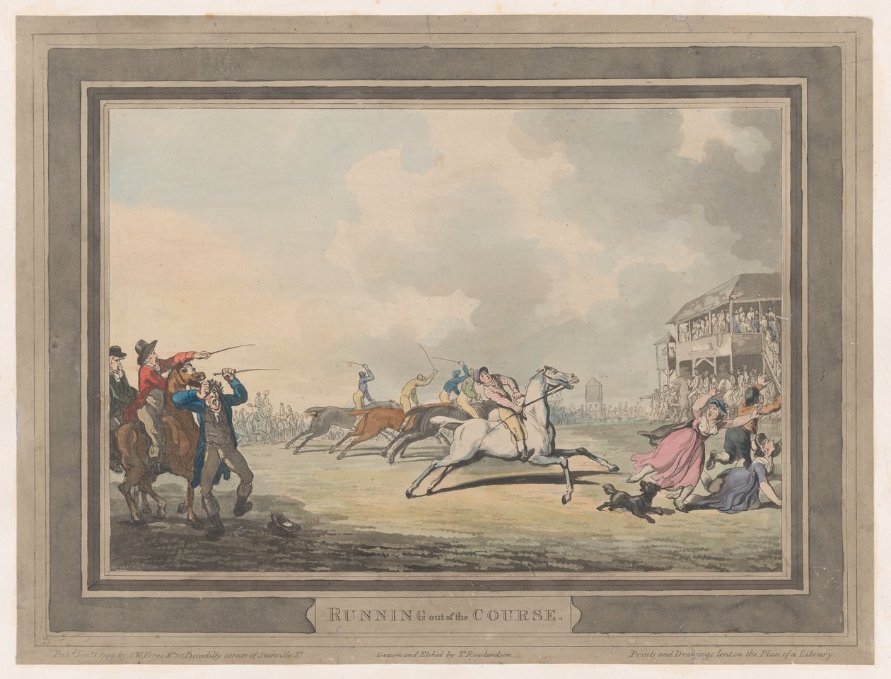 Løb ud af kurset, 1. januar 1799., 1. januar 1799. af Thomas Rowlandson