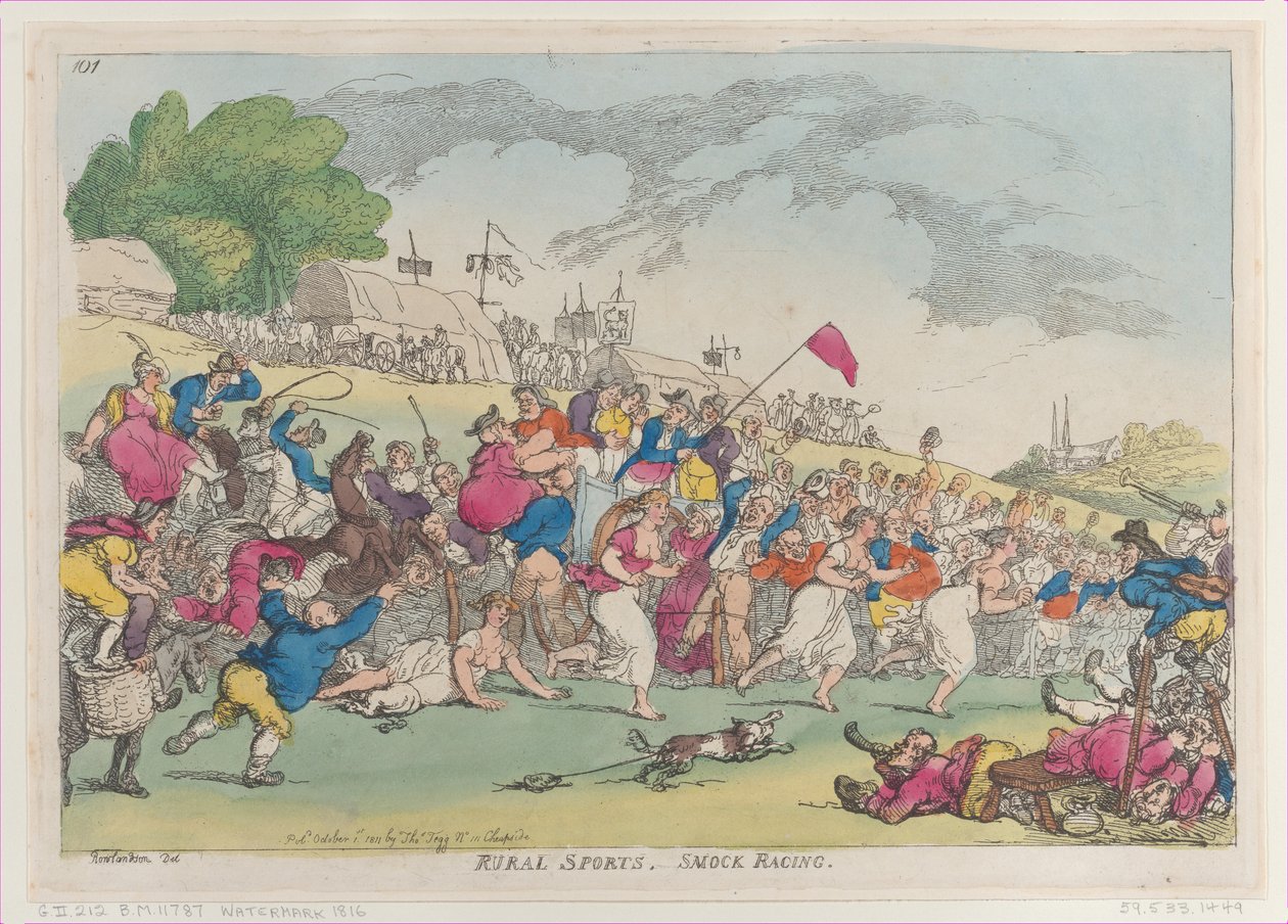 Landdistriktssport, Smock Racing, [1. oktober 1811], genoptryk., [1. oktober 1811], genoptryk. af Thomas Rowlandson