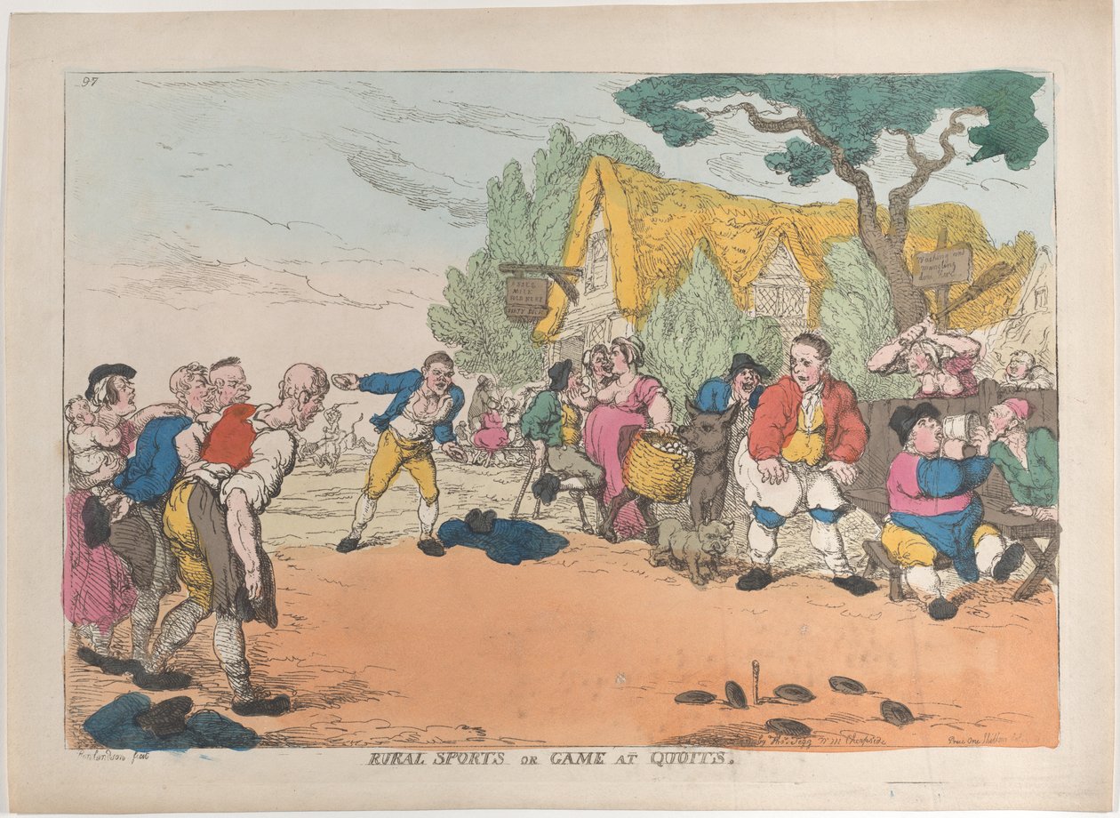 Sport eller spil på landet i Quoits, 30. oktober 1811., 30. oktober 1811. af Thomas Rowlandson