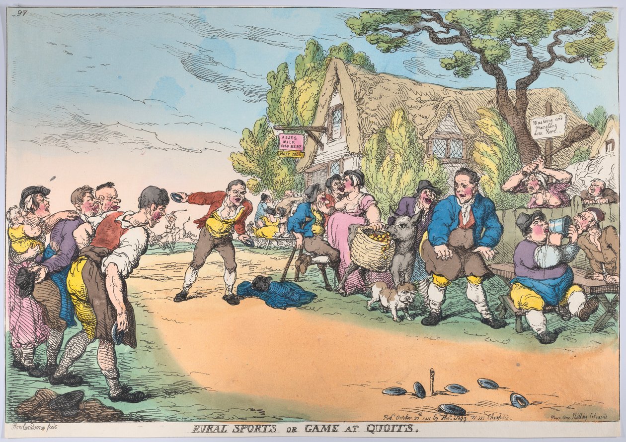 Sport eller spil på landet i Quoits, 30. oktober 1811., 30. oktober 1811. af Thomas Rowlandson