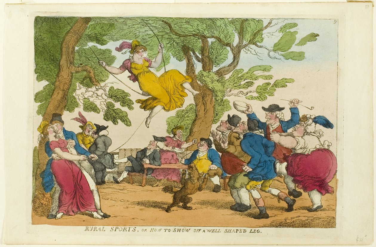 Sport på landet, eller hvordan man viser et velformet ben af Thomas Rowlandson
