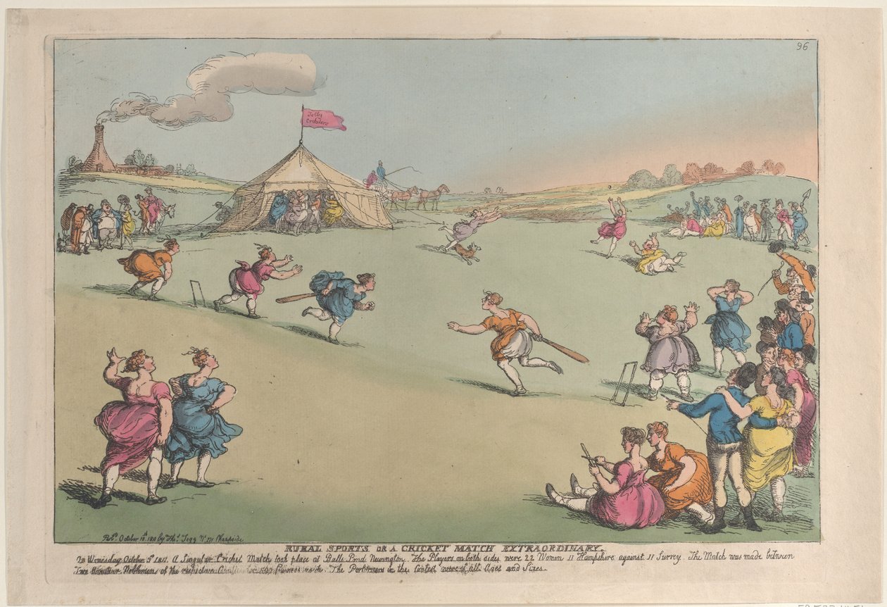 Landdistriktssport eller en ekstraordinær cricketkamp, 10. oktober 1811., 10. oktober 1811. af Thomas Rowlandson
