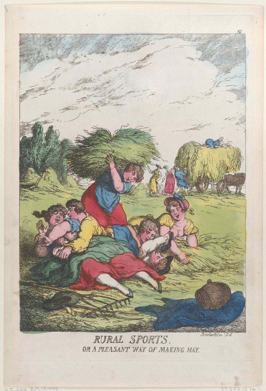 Landdistriktssport, eller en behagelig måde at lave hø på, 20. juni 1814., 20. juni 1814. af Thomas Rowlandson