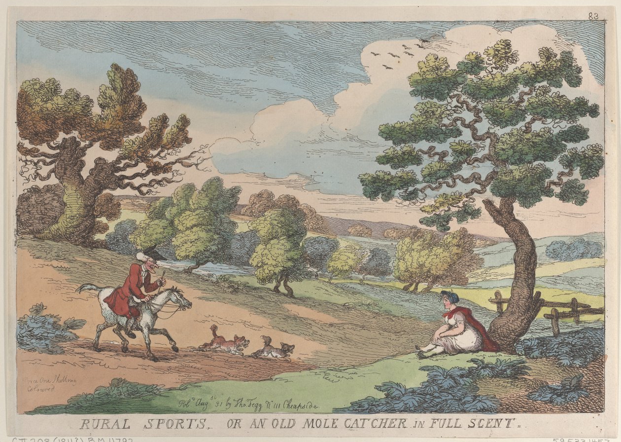 Landdistriktssport eller en gammel muldvarpefanger i fuld duft, 31. august 1811., 31. august 1811. af Thomas Rowlandson