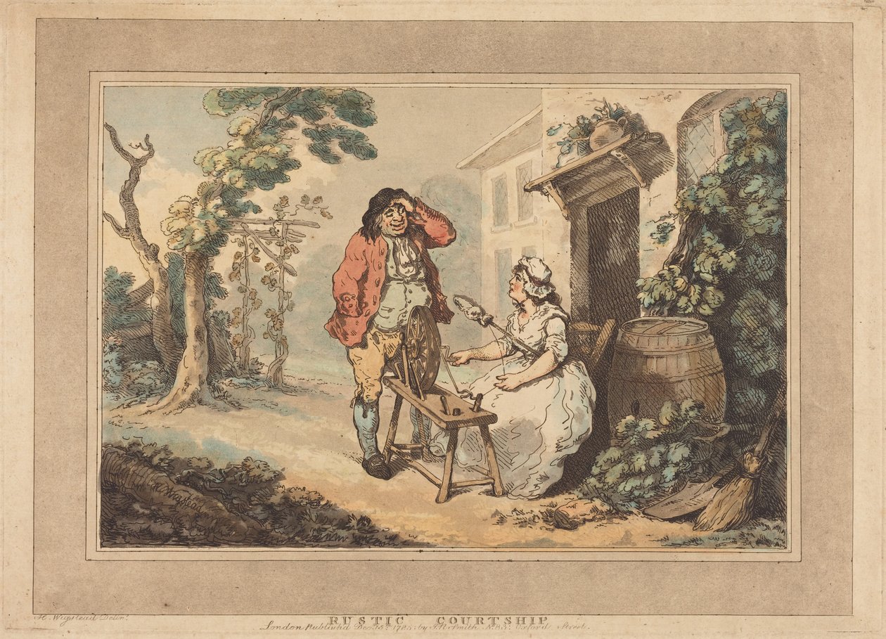 Landlig frieri af Thomas Rowlandson