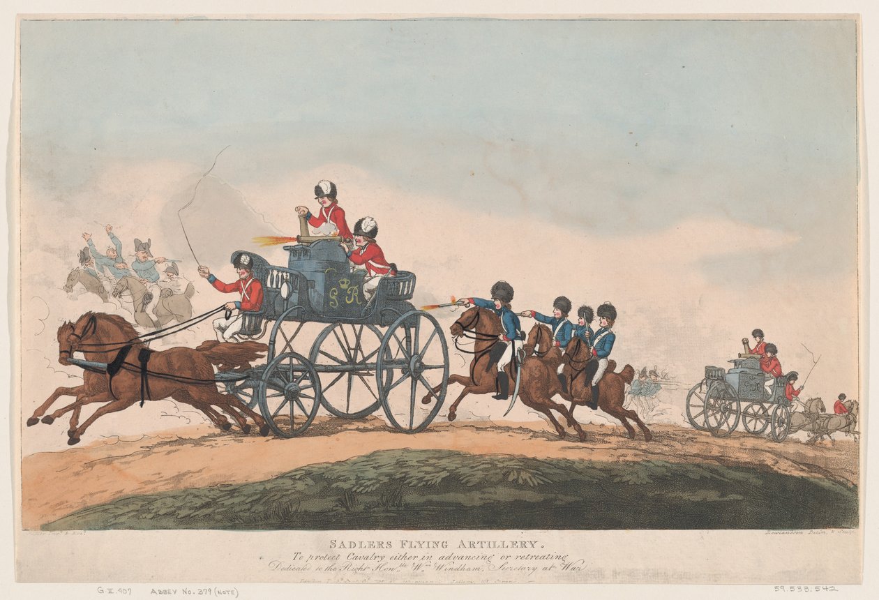 Sadlers flyvende artilleri af Thomas Rowlandson