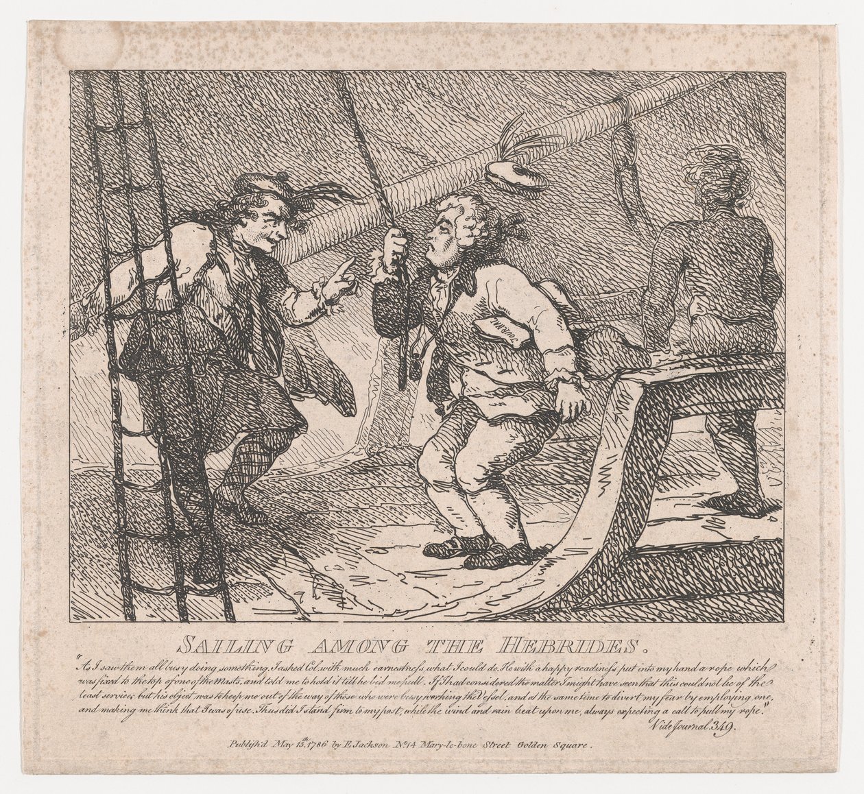 Sejlads blandt Hebriderne maleriske skønheder i Boswell, del den anden, ju..., 10. juni 1786. af Thomas Rowlandson