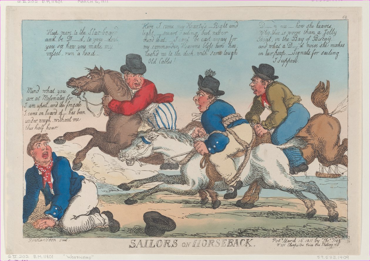 Sømænd til Hest, 16. marts 1811., 16. marts 1811. af Thomas Rowlandson