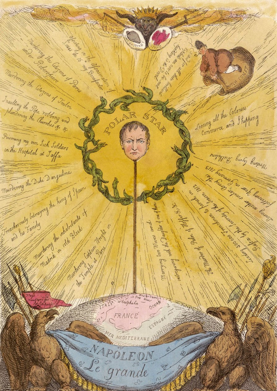 Satirisk politisk tegneserie af Napoleon af Thomas Rowlandson