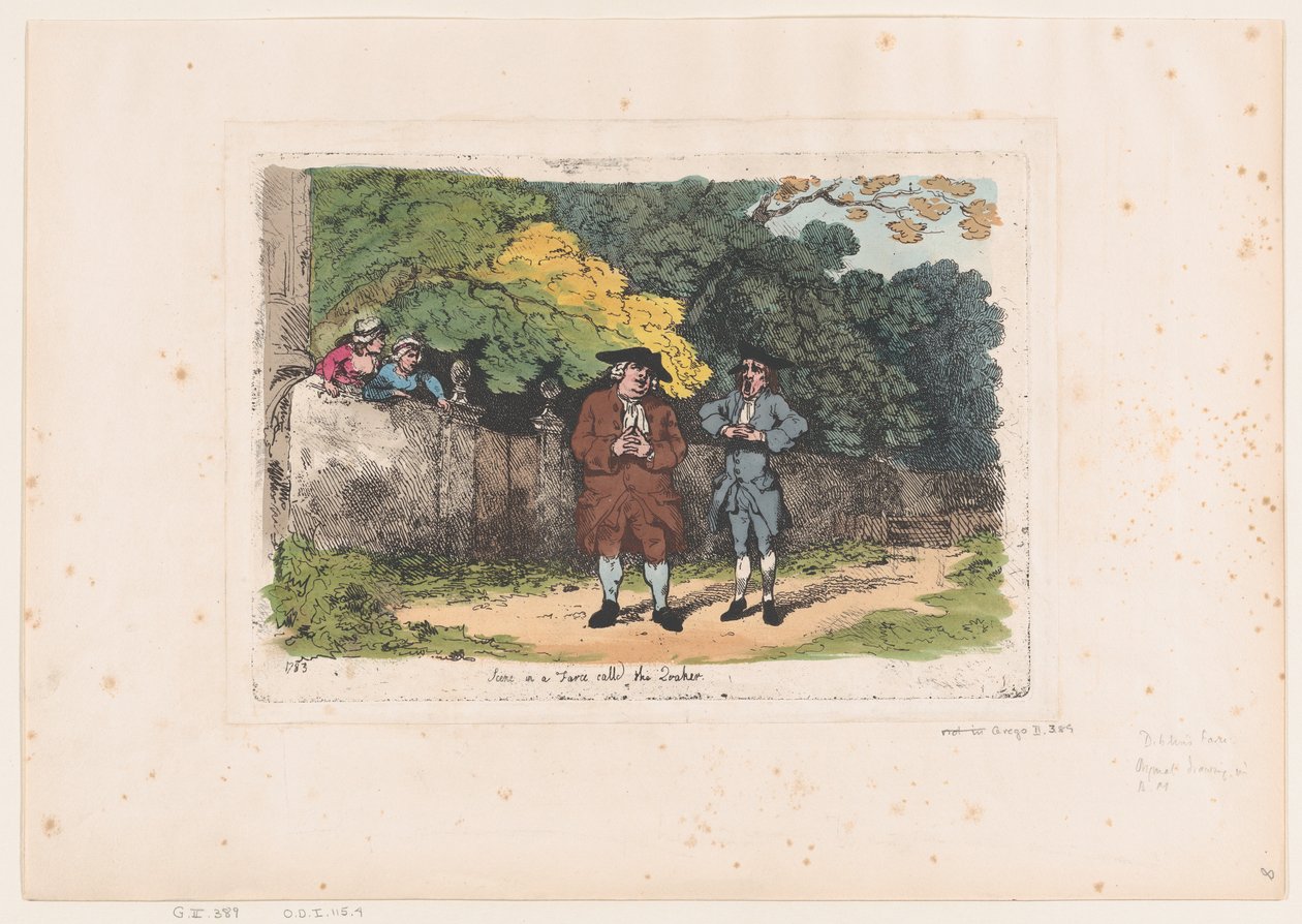 Scene i en farce kaldet The Quaker, 22. december 1783., 22. december 1783. af Thomas Rowlandson