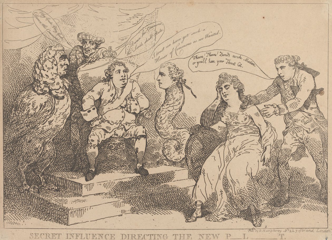 Skjult indflydelse styrer det nye parlament af Thomas Rowlandson