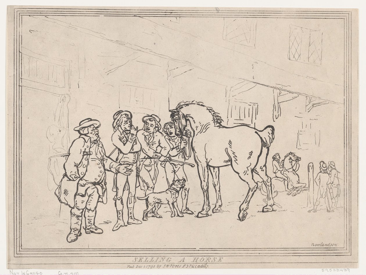 Sælger en hest, 1. december 1791., 1. december 1791. af Thomas Rowlandson