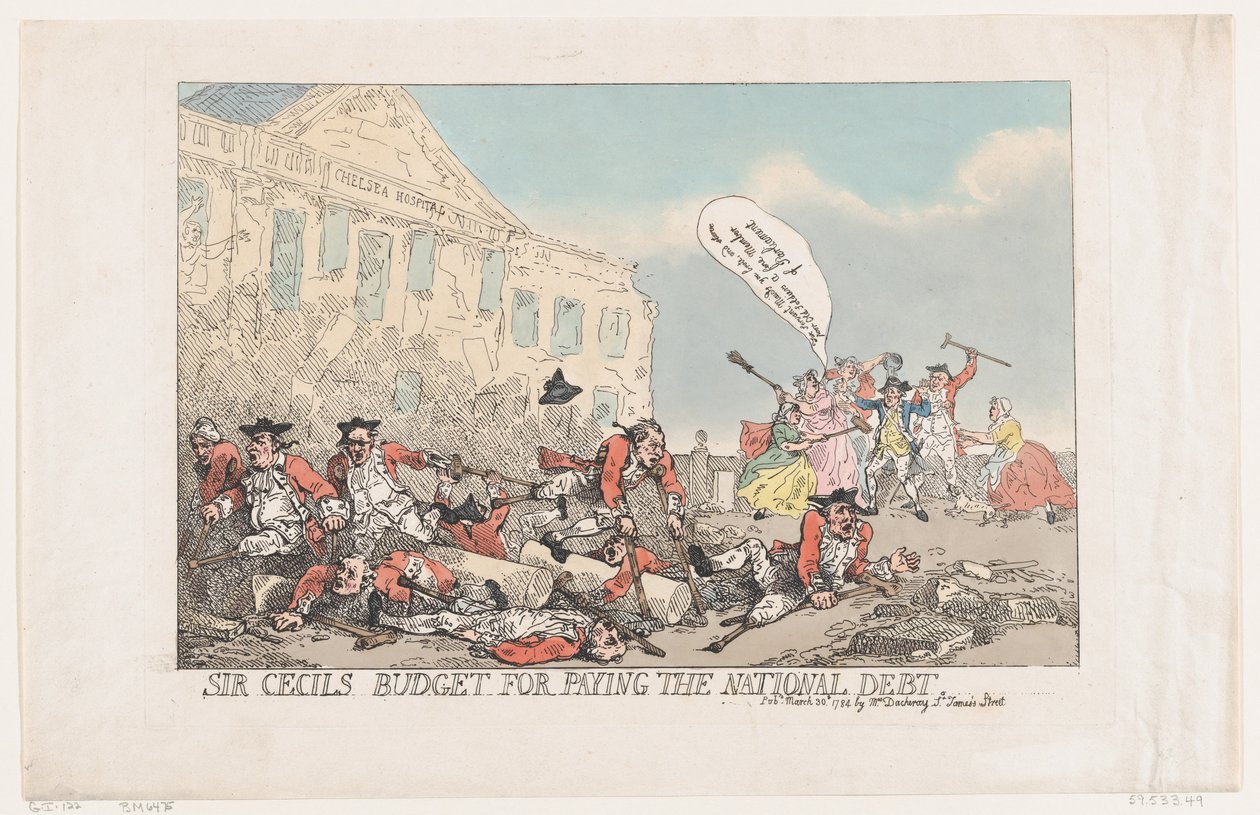 Sir Cecils Budget for Paying the National Debt, 30. marts 1784., 30. marts 1784. af Thomas Rowlandson