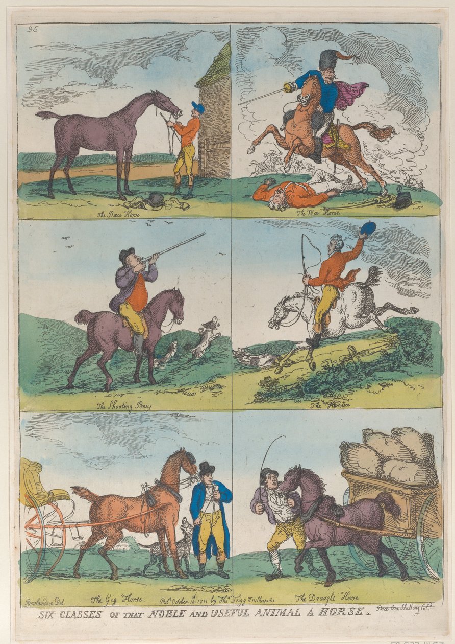Seks klasser af det ædle og nyttige dyr en hest, 10. oktober 1811., 10. oktober 1811. af Thomas Rowlandson