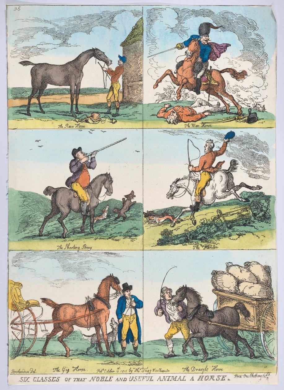 Seks klasser af det ædle og nyttige dyr en hest, 10. oktober 1811., 10. oktober 1811. af Thomas Rowlandson