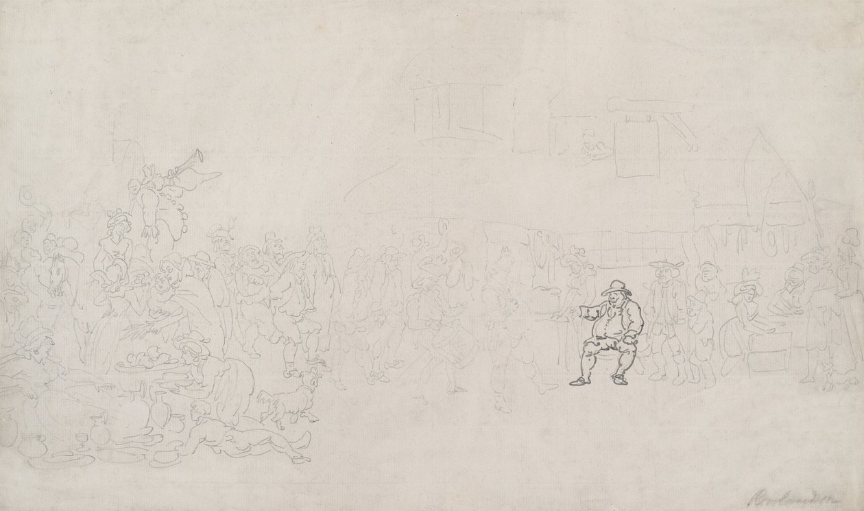 Skitse til »The Recruiter« af Thomas Rowlandson
