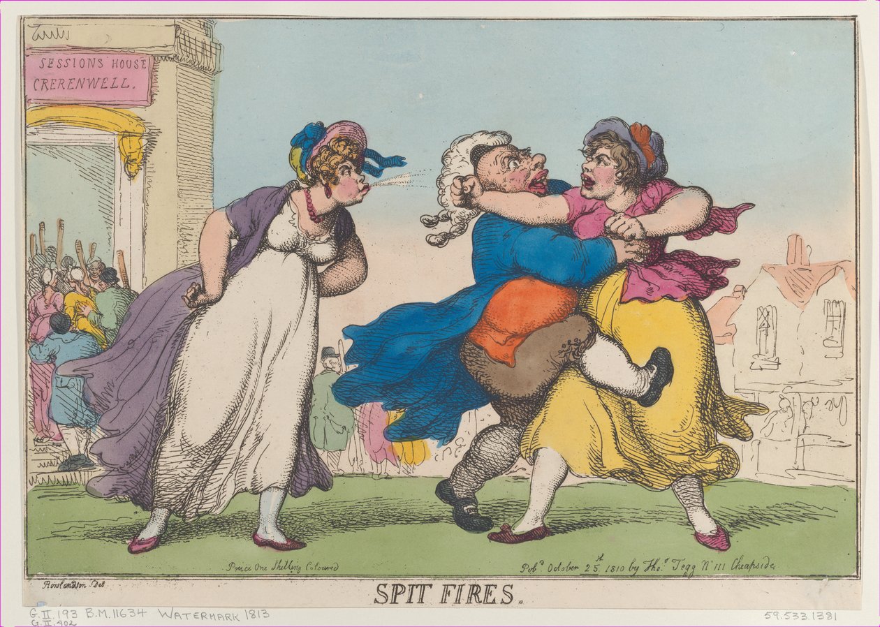 Spit Fires, [25. oktober 1810], genoptryk., [25. oktober 1810], genoptryk. af Thomas Rowlandson