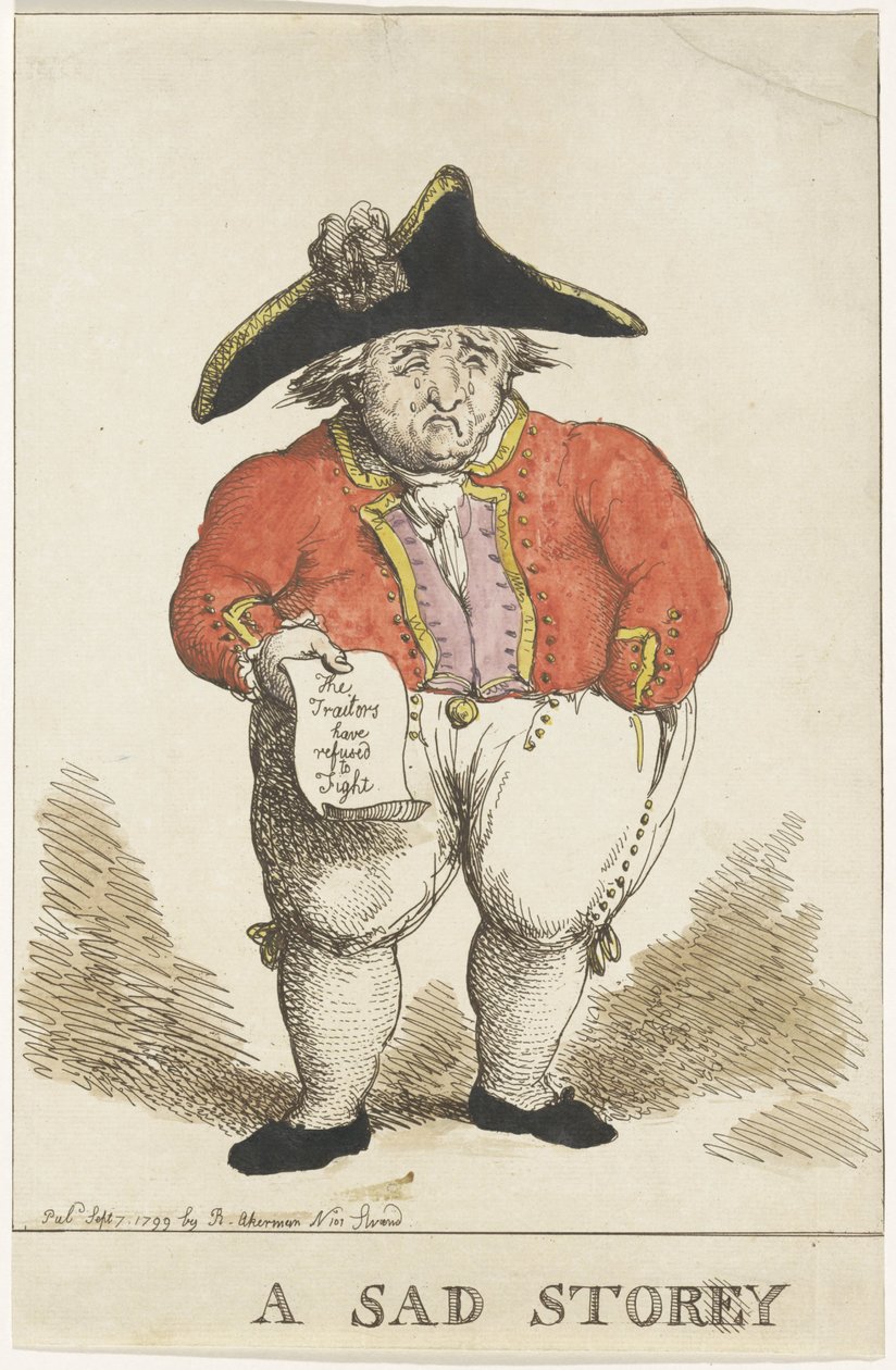 Karikatur af den bataafske kontreadmiral Samuel Story, 1799 af Thomas Rowlandson
