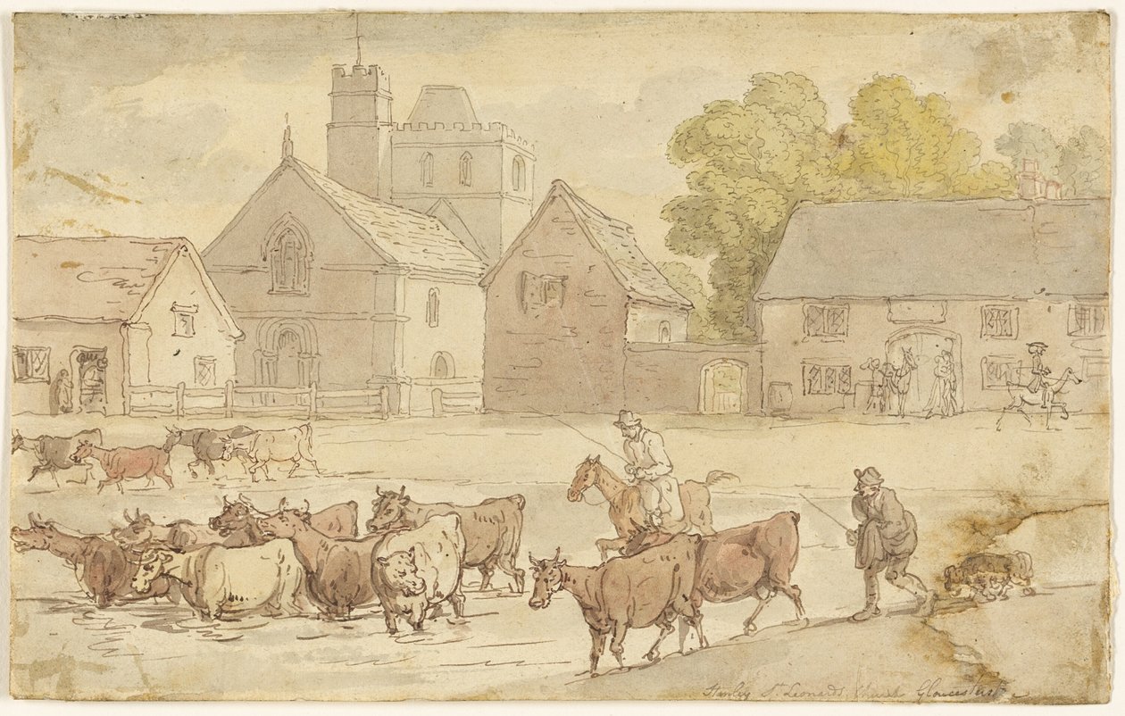 Stanley St. Leonard Church, Gloucestershire af Thomas Rowlandson